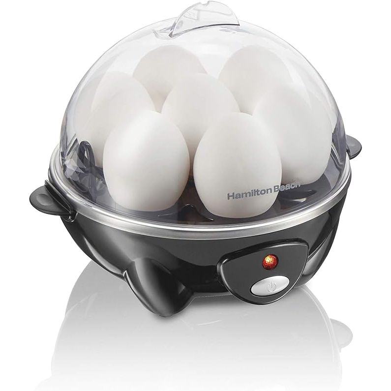 Elevate your breakfast game with the Hamilton Beach 3-in-1 Electric Egg Cooker, the ultimate culinary assistant for effortless and efficient morning routines.