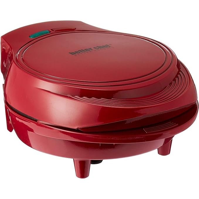 Whip up gourmet-style omelets effortlessly with the Better Chef Electric Omelet Maker, now available in a vivid red hue to brighten up your culinary space.