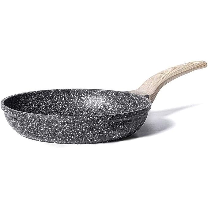 Elevate your culinary creations with the CAROTE 8-Inch Nonstick Skillet, expertly crafted to blend design with functionality in your kitchen. Engineered with a superior granite nonstick coating, this skillet promises effortless food release and a breezy clean-up process.