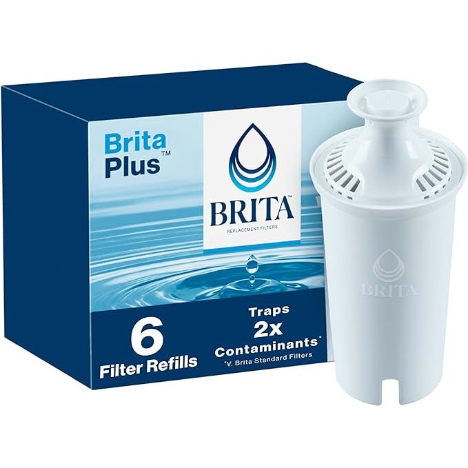 Elevate your hydration experience with the BritaPlus Water Filter, the ultimate solution for transforming tap water into a pure and refreshing beverage. Our premium, high-density replacement filters, available in an economic 6-pack, are expertly designed to seamlessly integrate with your trusted Brita pitchers and dispensers.