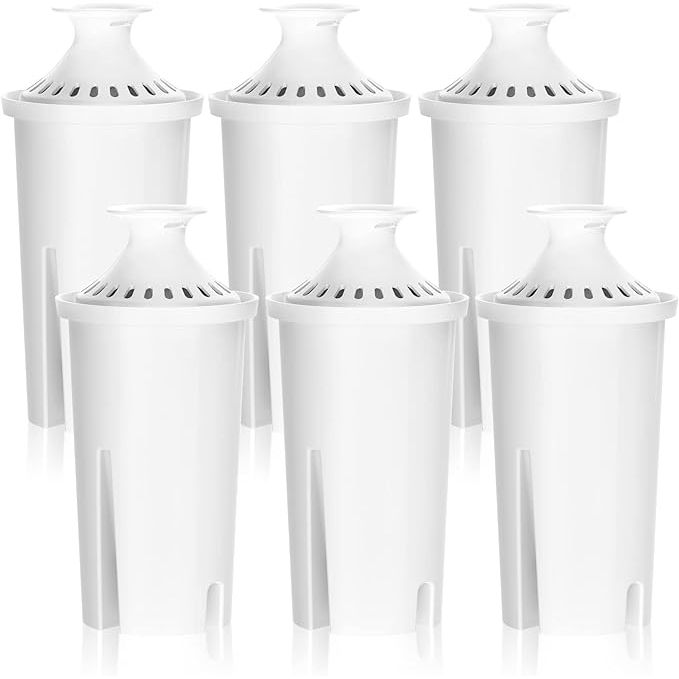 Elevate your water quality with the premium Overbest NSF Certified Pitcher Water Filter, a set of six advanced replacement filters tailored to seamlessly fit Brita® pitchers and dispensers, as well as compatible with other top-tier brands such as Mavea®.