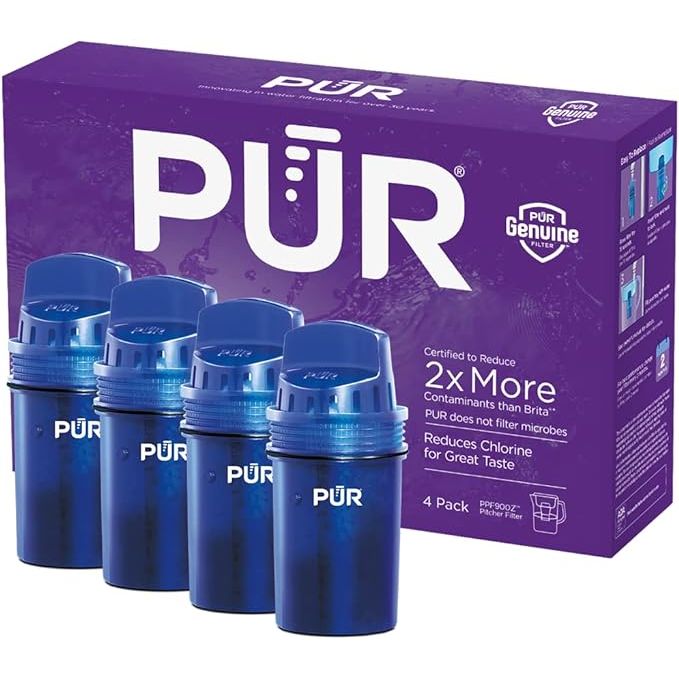 Ensure you're sipping on water that's not only refreshing but also pure with the PUR Water Pitcher & Dispenser Replacement Filter Twin-Pack! Crafted for compatibility with all PUR water pitchers and dispensers, these authentic replacement filters boast a high-speed water flow, so you never wait long for crystalline hydration.