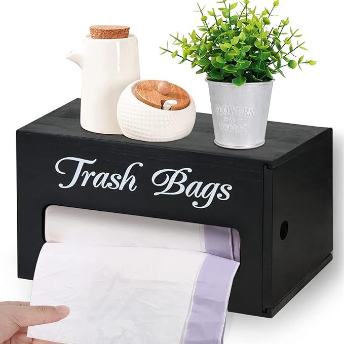 Maximize your kitchen space and infuse a dash of rustic elegance with the Wall-Mounted Wooden Trash Bag Dispenser. This chic accessory is the perfect blend of form and function, allowing for the streamlined storage of plastic bags for recycling or reuse.