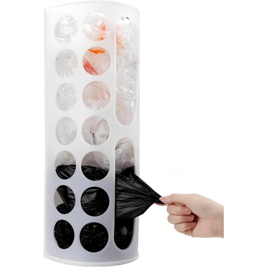 Maximize kitchen efficiency and organization with our Plastic Bag Holder, the ultimate storage solution for your collection of grocery bags. No more cluttered drawers or unsightly heaps of plastic; this dispenser boasts an impressive capacity, seamlessly accommodating a multitude of bags in a single, easy-to-reach location.