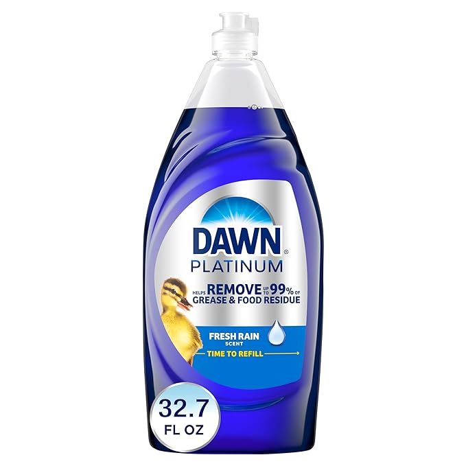 Experience a revolution in your kitchen with Dawn Platinum Dishwashing Liquid, infused with a Refreshing Rain scent to invigorate your senses and transform your dishwashing routine. This premium dish soap, packaged in a generous 32.7 fl oz bottle, is expertly crafted to slice through greasy messes and stubborn food remains with unmatched ease.