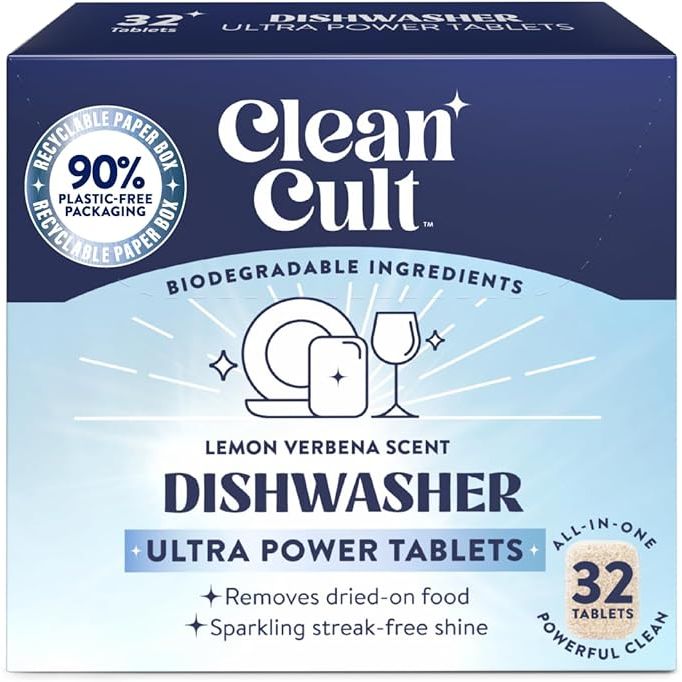 Achieve a pristine shine with Cleancult Ultra Power Dishwasher Detergent Tablets, your go-to solution for impeccable and gleaming dishware. Perfectly pre-measured, these all-in-one tablets provide a potent clean, combining the power of detergent, rinse aid, and dishwasher salt in one convenient tab.