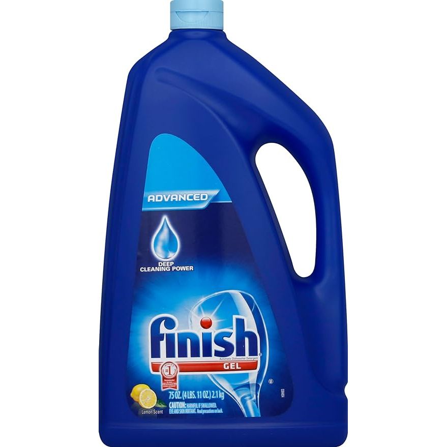 Unleash the power of Finish Dishwasher Detergent Gel Liquid with a zesty Lemon Scent, expertly crafted to tackle the most stubborn stains and grease on your dishes. Our 75oz powerhouse is the secret to effortlessly achieving a crystal-clear shine, with no residual film or spots, even on your delicate glassware.