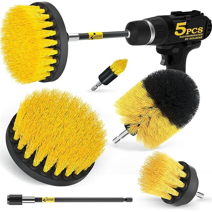 Transform your cleaning routine with the Holikme 5Pack Drill Brush Power Scrubber Attachment Set – a must-have toolkit designed to effortlessly tackle all your tough cleaning jobs. Versatile and vibrant in color, these five dynamic scrub brushes make any cleaning task more manageable.