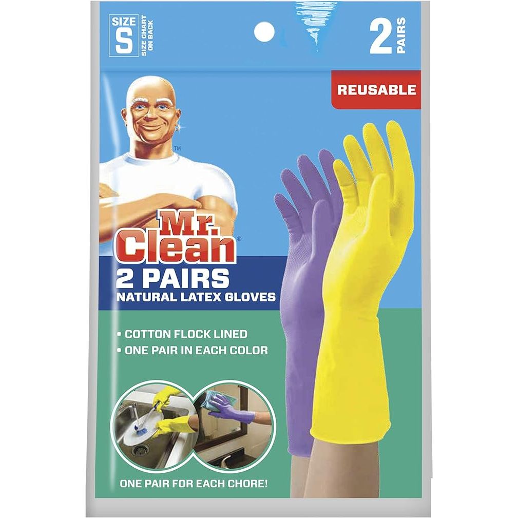 Discover uncompromised protection with the Mr. Clean Small Reusable Latex Gloves – your ultimate tool for maintaining a spotless home. Sold in convenient sets of two pairs, these gloves are expertly crafted from premium latex to ensure you can tackle countless chores without worrying about rips or tears.