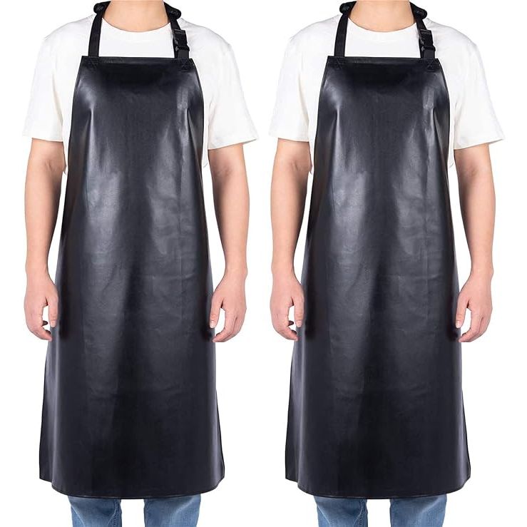 Experience unmatched durability and superior protection with the Homsolver 2-Pack Waterproof Rubber Vinyl Apron, your ultimate shield against the toughest industrial spills and splatters. Expertly crafted from premium-quality rubber vinyl, this apron is impervious to water, chemicals, and any other liquid adversaries you face on the job.