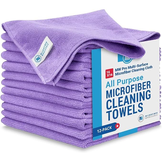 Experience the ultimate cleaning companion with the MW PRO Microfiber Cleaning Cloths, your all-in-one solution for a spotless environment. This premium pack of 12 plush purple cloths has been meticulously designed at a convenient size of 16x16 inches, ideally crafted for any cleaning challenge you may encounter.