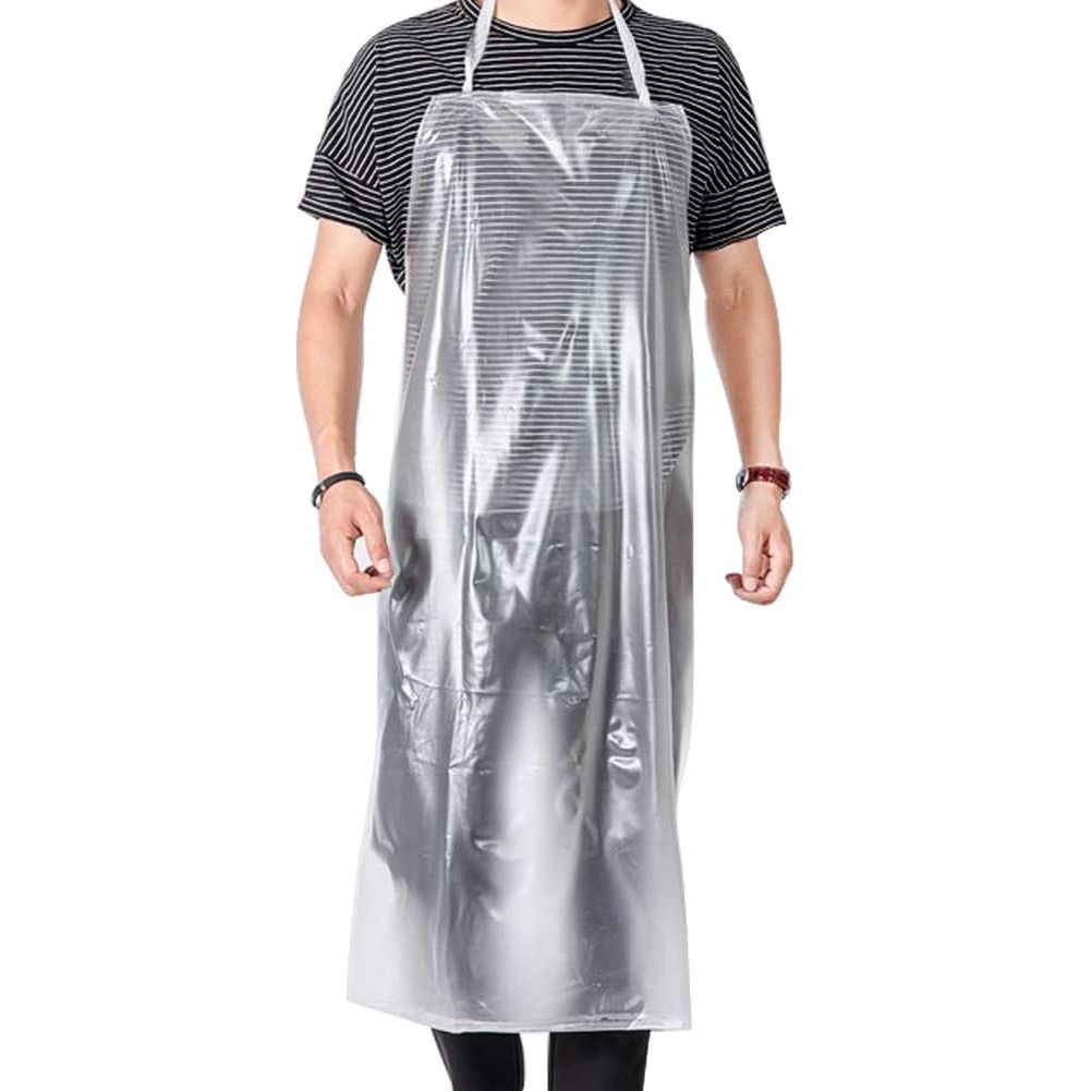 The BESTEASY Waterproof Plastic Apron is a versatile and durable option for keeping you clean and dry during various tasks such as washing dishes, cooking in the kitchen, lab work, heavy duty work, butchering, dog grooming, cleaning, and fish preparation. Made of transparent PVC material, this apron measures 47 inches in length and 27.