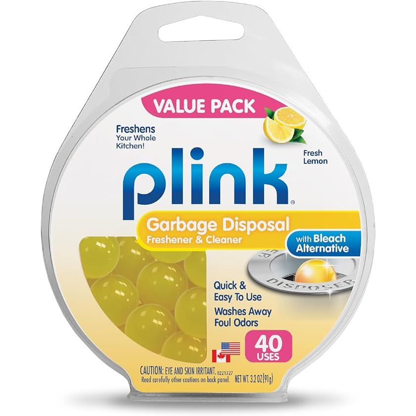 Refresh your kitchen and banish sink odors with Plink Garbage Disposal Cleaner – the ultimate powerhouse for a sparkling, odor-free disposal. Our specially formulated, lemon-fresh balls work to obliterate unpleasant smells and dissolve stubborn grease and food residuals.