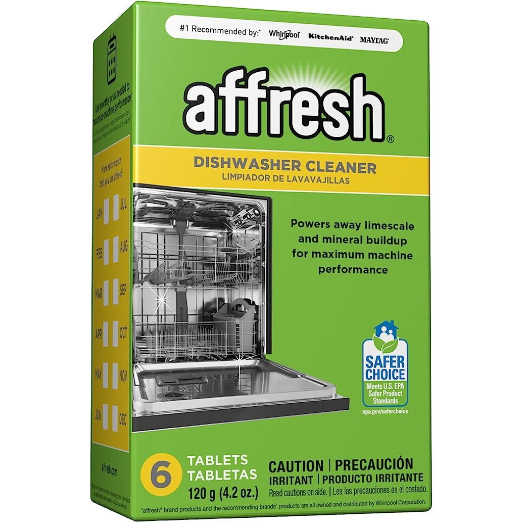 Maximize your dishwasher's performance with Affresh W10549851 Dishwasher Cleaner, the expertly crafted formula that's essential for spotless results. This convenient six-pack of cleaning tablets is engineered to target the grime and odors that linger in the nooks and crannies of any dishwasher.