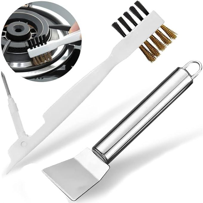 Revitalize your cooktop with the ultimate Kitchen Stove Cleaning Brush + Scraper Tool Set! Engineered for chef-grade clean-ups, this dynamic duo champions effortless removal of the most persistent kitchen adversaries—grease, grime, and burnt-on residue.