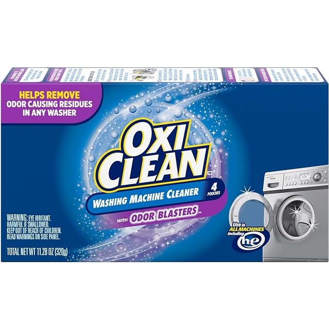 Ensure your washing machine stays pristine and your clothes smell wonderfully fresh with OxiClean Washing Machine Cleaner with Odor Blasters. Each package contains four easy-to-use, individual tablets that efficiently target and dispatch the stubborn residues and accumulated grime that can lead to unpleasant odors.