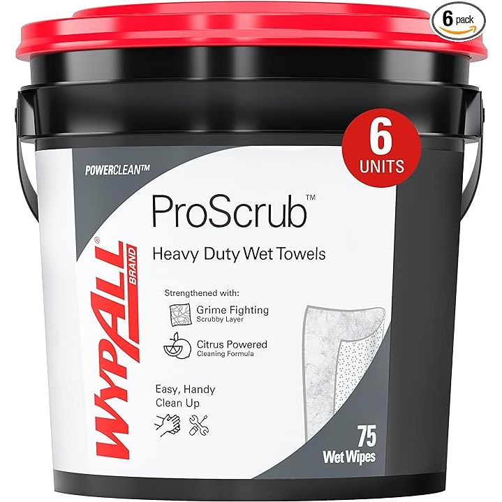 Conquer the toughest of grime with WypAll® PowerClean™ ProScrub™ Heavy Duty Wet Towels (91371). Crafted to handle even the most strenuous of cleaning tasks, these durable, dual-textured wipes come with a rugged side for powerful scrubbing action and a smooth side for a finishing wipe-down. Each pre-moistened towel, measuring a generous 9.