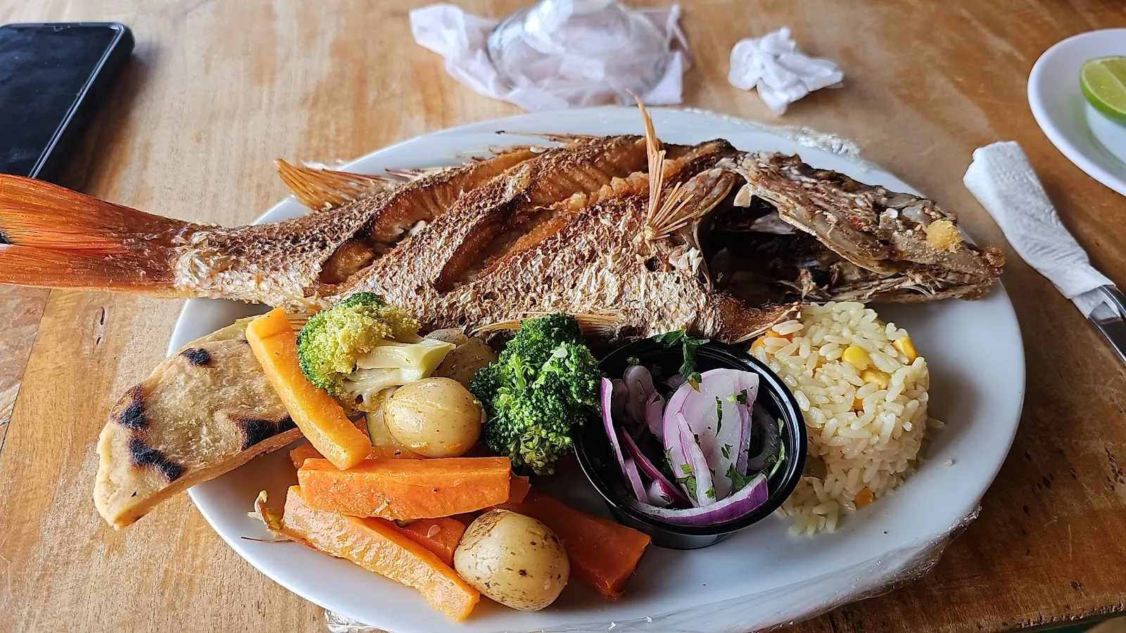 Overall, while Restaurante La Bocana promises a delightful beachside location and strives to deliver good food and service, it is advised that diners managing their expectations and communicate clearly with the staff to ensure a satisfactory experience. Description by ChatGPT.