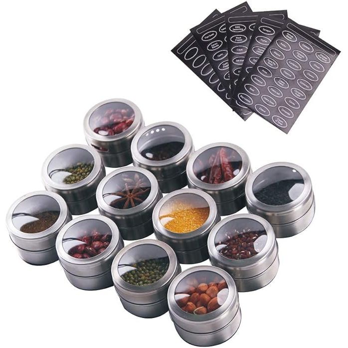 Elevate your kitchen organization and style with our Magnetic Spice Tin Set – the ultimate space-saving solution for spice enthusiasts. This collection of 12 stainless steel spice holders combines functionality with modern aesthetics to enhance your culinary workspace.