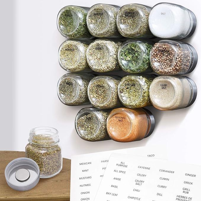 Elevate your culinary space with our exclusive collection of 15 magnetic spice jars, meticulously crafted for the modern gourmet. Boasting a synergy of fashion and function, our assortment merges rustic charm with contemporary flair, transforming your spice storage into a statement piece.