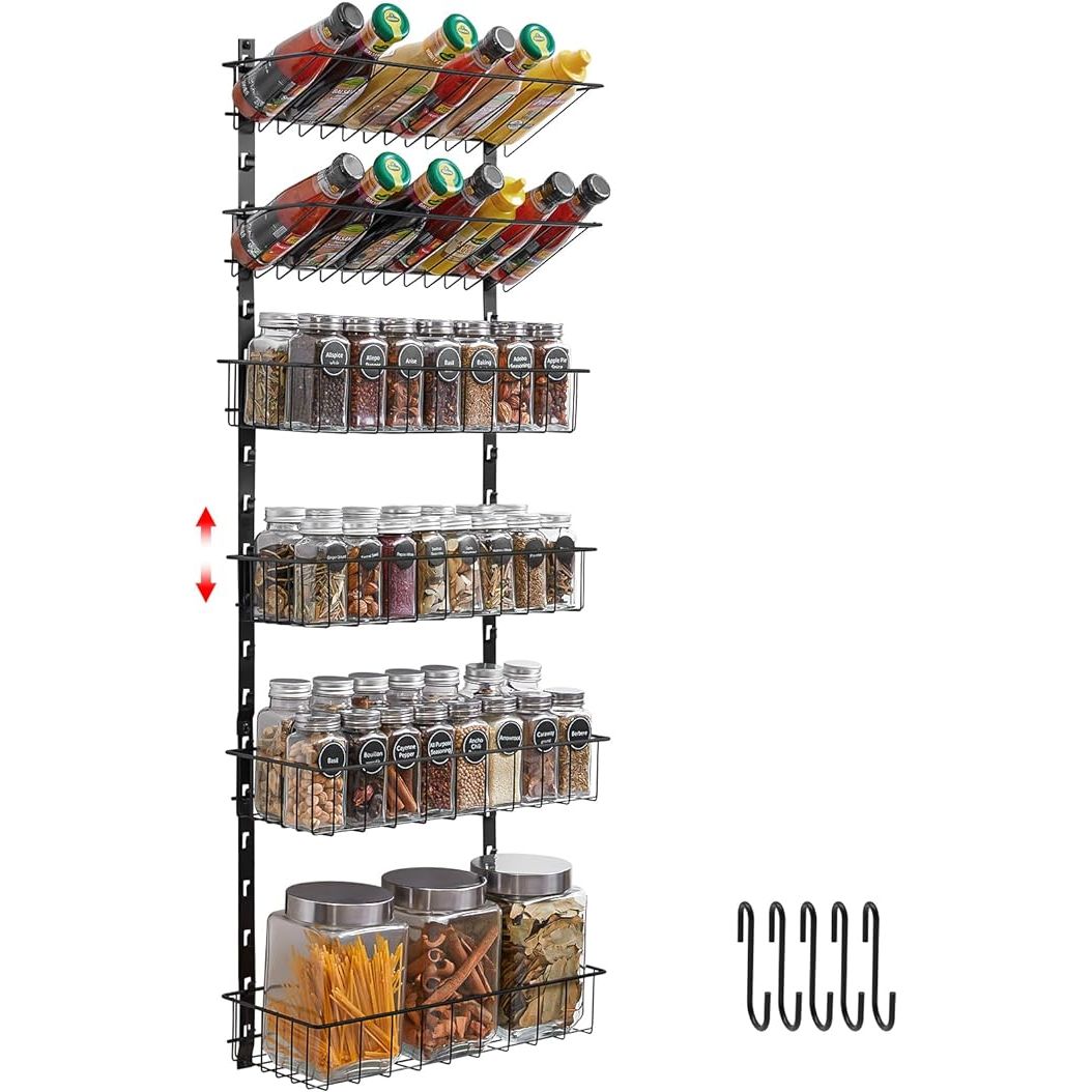 Maximize your kitchen's potential with the sleek and space-saving X-cosrack 6-Tier Wall Mounted Spice Rack Organizer. Crafted for culinary convenience, this premium organizer blends exceptional functionality with a stylish, contemporary design.