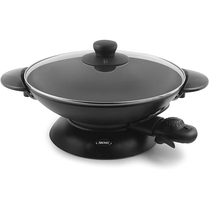 Elevate your home culinary adventures with the Aroma Housewares AEW-306 Electric Wok, engineered to deliver professional-grade results conveniently in your own kitchen. Crafted with an exceptional nonstick coating, this wok promises a stress-free clean-up, complementing its user-friendly design.