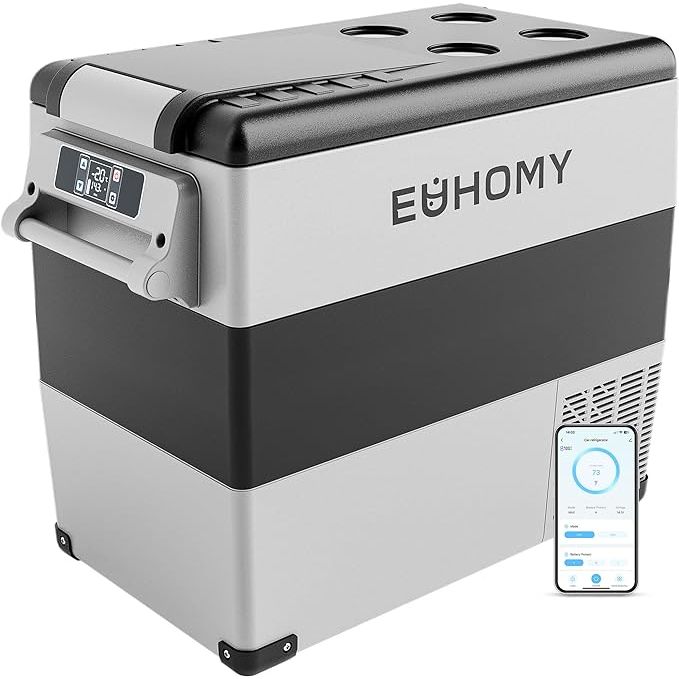 The EUHOMY Car Refrigerator is a versatile and portable appliance designed for both outdoor and indoor use. With a capacity of 55 liters (59 quarts), it offers ample space for storing food and beverages during trips, camping, fishing, or any outdoor activities.