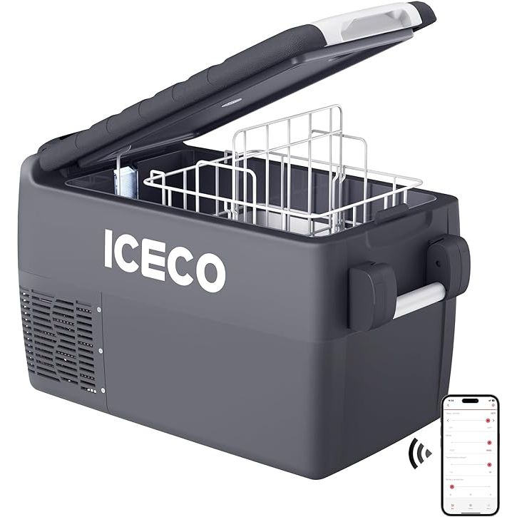 The ICECO JP30 Portable Refrigerator Fridge Freezer is a 30-liter capacity car refrigerator that can also be used in the home. It features WIFI APP control, allowing you to monitor and adjust the temperature remotely.