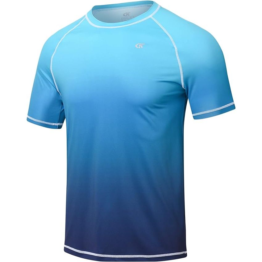 The Satankud Men's UPF 50+ Rashguard Swim Tee is a versatile and durable shirt designed for outdoor activities such as swimming, hiking, running, and workouts. Made from a quick-drying fabric, this shirt offers protection from the sun with a UPF 50+ rating, making it ideal for extended time spent outdoors.