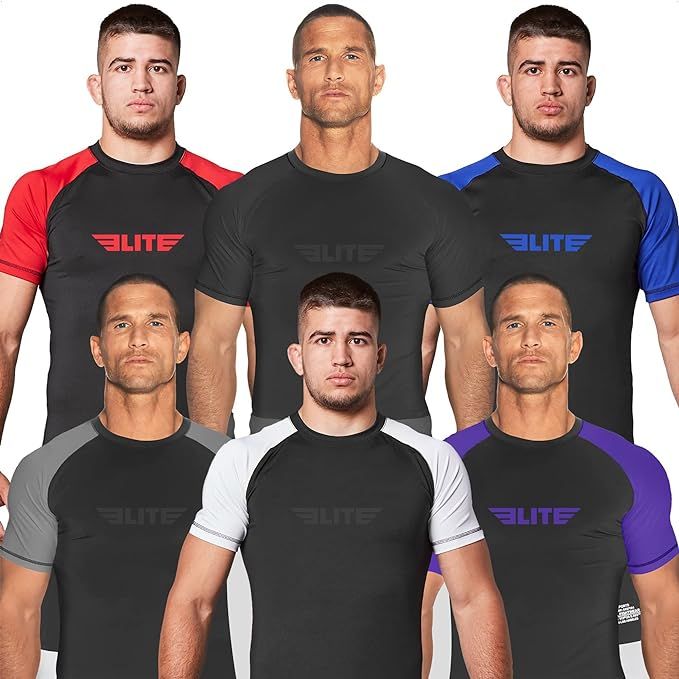 Elite Sports Jiu Jitsu BJJ Rash Guards are high-quality compression base layer rash guards designed for men practicing Brazilian Jiu Jitsu (BJJ), No GI, and Mixed Martial Arts (MMA). These rash guards are specifically crafted to provide maximum comfort, flexibility, and durability during training or competitions.