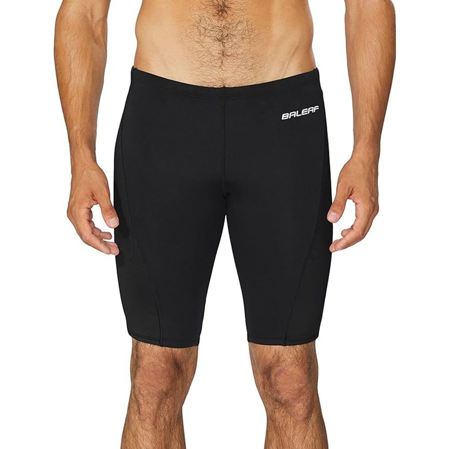 The BALEAF Men's Swimsuit Swim Jammers are designed for athletic training, lap swimming, racing, and competition. These swim jammers are made of high-quality and durable materials that provide a comfortable and secure fit during rigorous physical activity in the water.