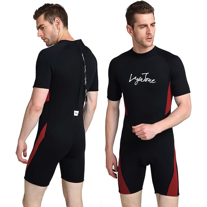 The LayaTone Shorty Wetsuit is a 3mm thick neoprene shorty wetsuit designed for both men and women. It is suitable for a variety of water activities including swimming, diving, surfing, freediving, and snorkeling.