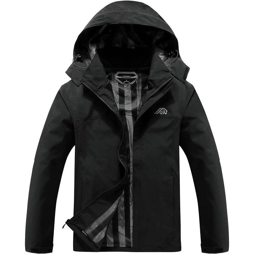 The OTU Men's Lightweight Waterproof Hooded Rain Jacket is a versatile and practical option for outdoor activities such as hiking and travel. This rain jacket is made from high-quality materials that are both waterproof and breathable, ensuring that you stay dry and comfortable in wet weather conditions.
