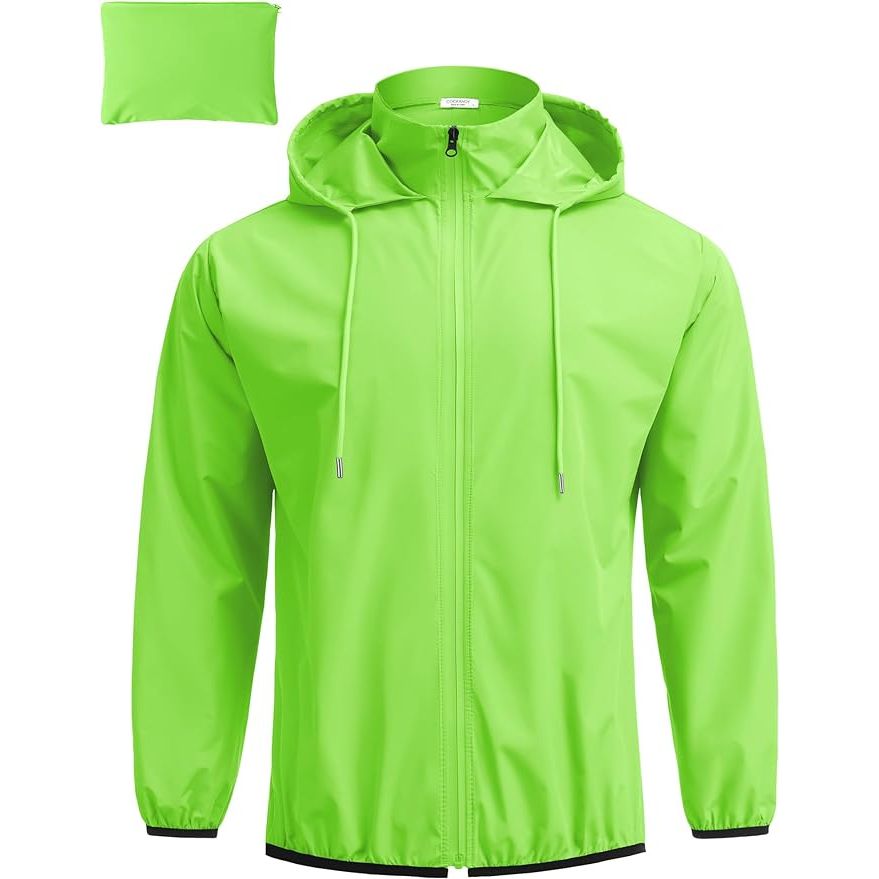 The COOFANDY Men's Packable Rain Jacket is designed to keep you dry and comfortable in wet weather conditions. Made of high-quality waterproof material, this lightweight jacket is perfect for outdoor activities such as running, hiking, and cycling.