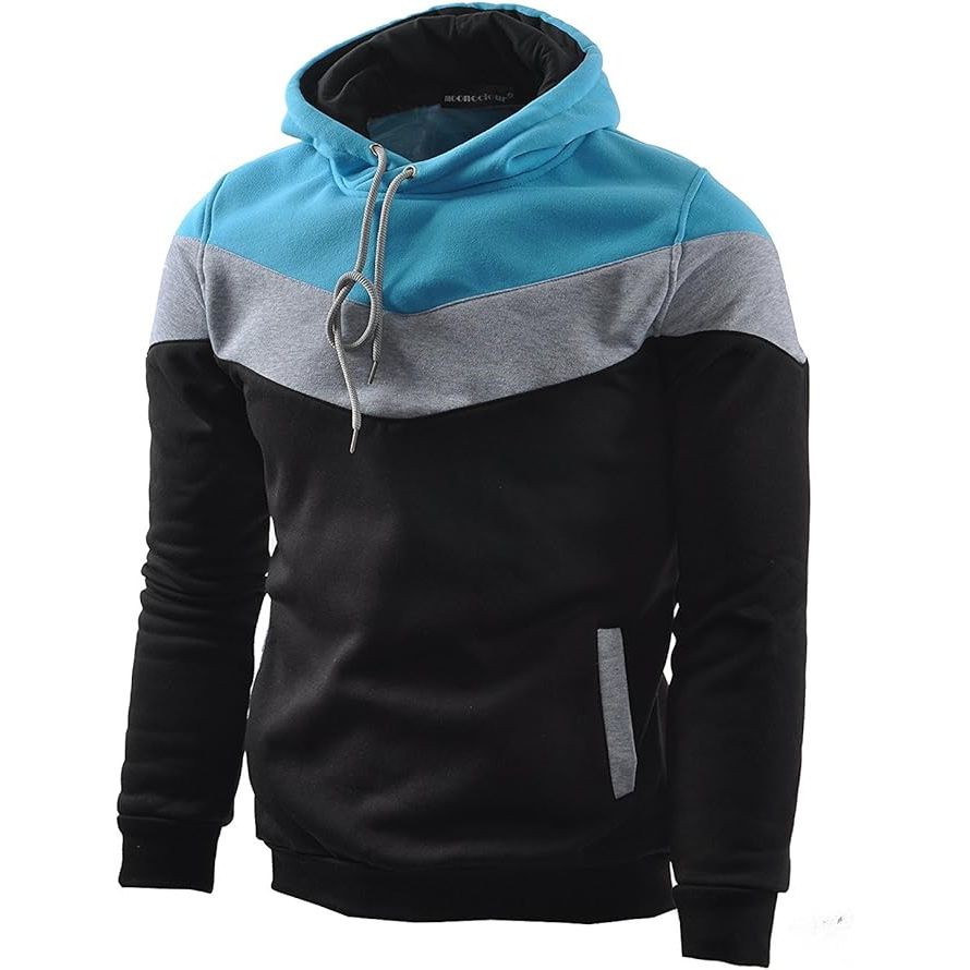 MOONCOLOUR Mens Novelty Color Block Hoodies Cozy Sport Outwear image