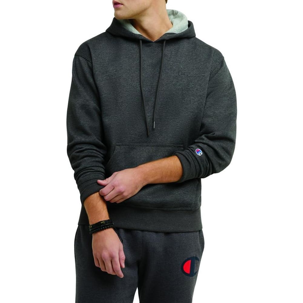 The Champion Powerblend Fleece Comfortable Hoodie is a classic and versatile sweatshirt designed for men in regular and big & tall sizes. Made from a cotton-polyester blend, this hoodie offers a soft and comfortable fit while providing warmth and durability for everyday wear.
