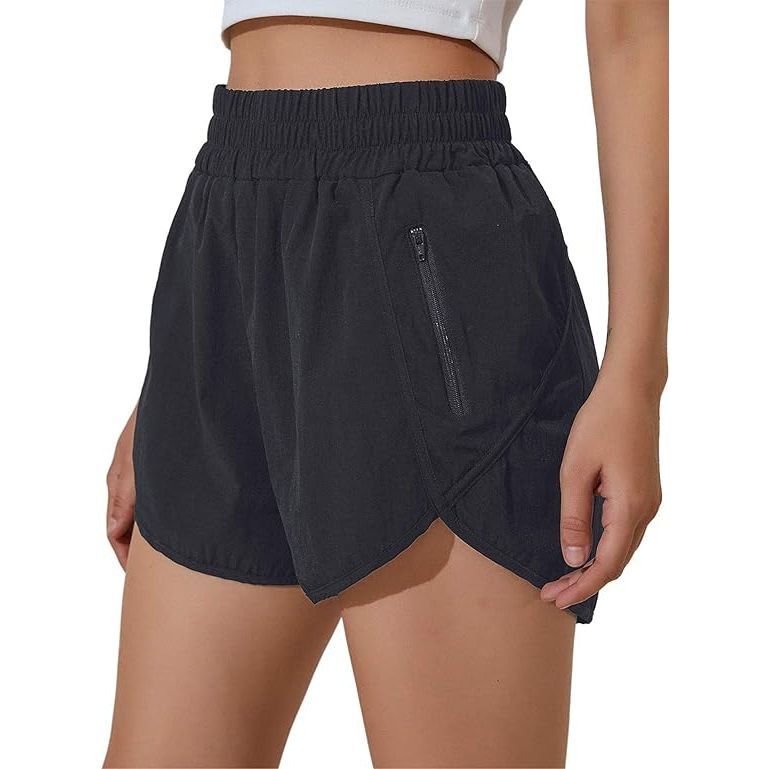 The BMJL Women's Running Shorts are designed with a high-waisted elastic band that provides a comfortable and secure fit during any type of workout. These shorts also feature convenient side pockets to hold small essentials like keys, cards, or a phone while on the go.