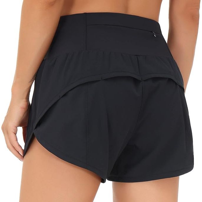 THE GYM PEOPLE Women's High Waisted Running Shorts are designed for comfort and performance during exercise and workouts. Made from a quick-dry fabric, these shorts provide moisture-wicking properties to keep you dry and comfortable throughout your workout. The high-waisted design offers a flattering fit and additional coverage for your midsection.