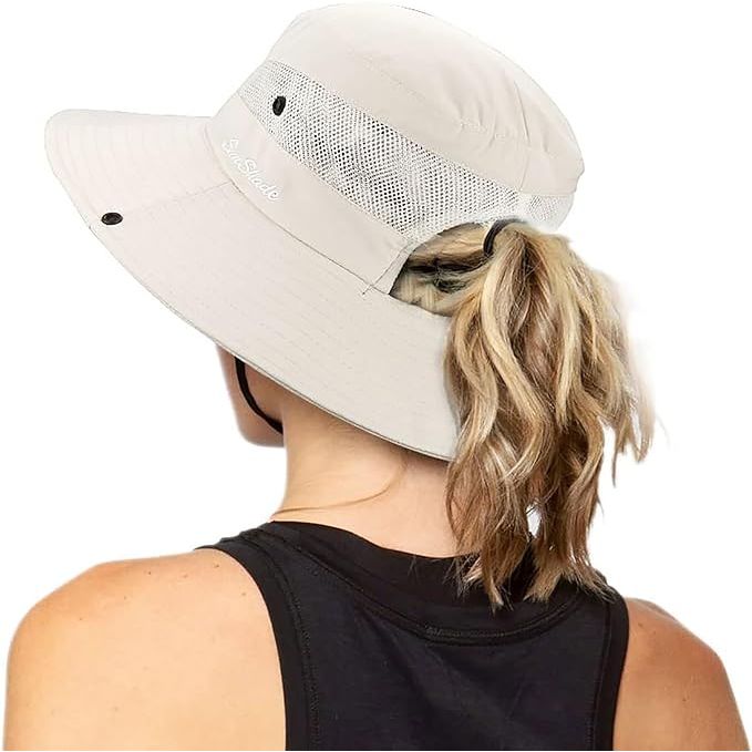 Women's Outdoor UV-Protection-Foldable Sun-Hats Mesh Wide-Brim Beach Fishing Hat with Ponytail-Hole is a stylish and practical accessory designed for outdoor activities. Made from high-quality materials, these sun hats are lightweight, breathable, and offer excellent protection from harmful UV rays.