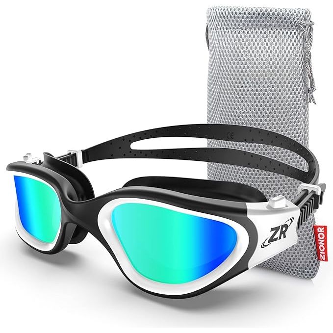 The ZIONOR Swim Goggles, Upgraded G1, are high-quality polarized swimming goggles designed for both men and women. The polarized lenses help reduce glare and provide clear vision while swimming in open water or under bright sunlight. These goggles are suitable for adults of any skill level, from beginners to advanced swimmers.