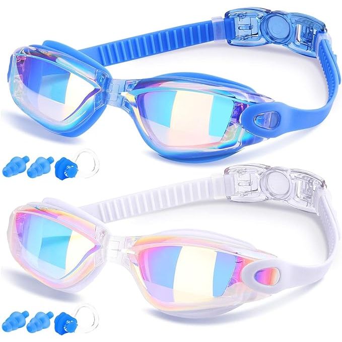 COOLOO Swim Goggles are a popular choice for both adults and kids due to their comfortable fit and high-quality design. This 2-pack includes two pairs of goggles, making it a great value for families or individuals who swim frequently.