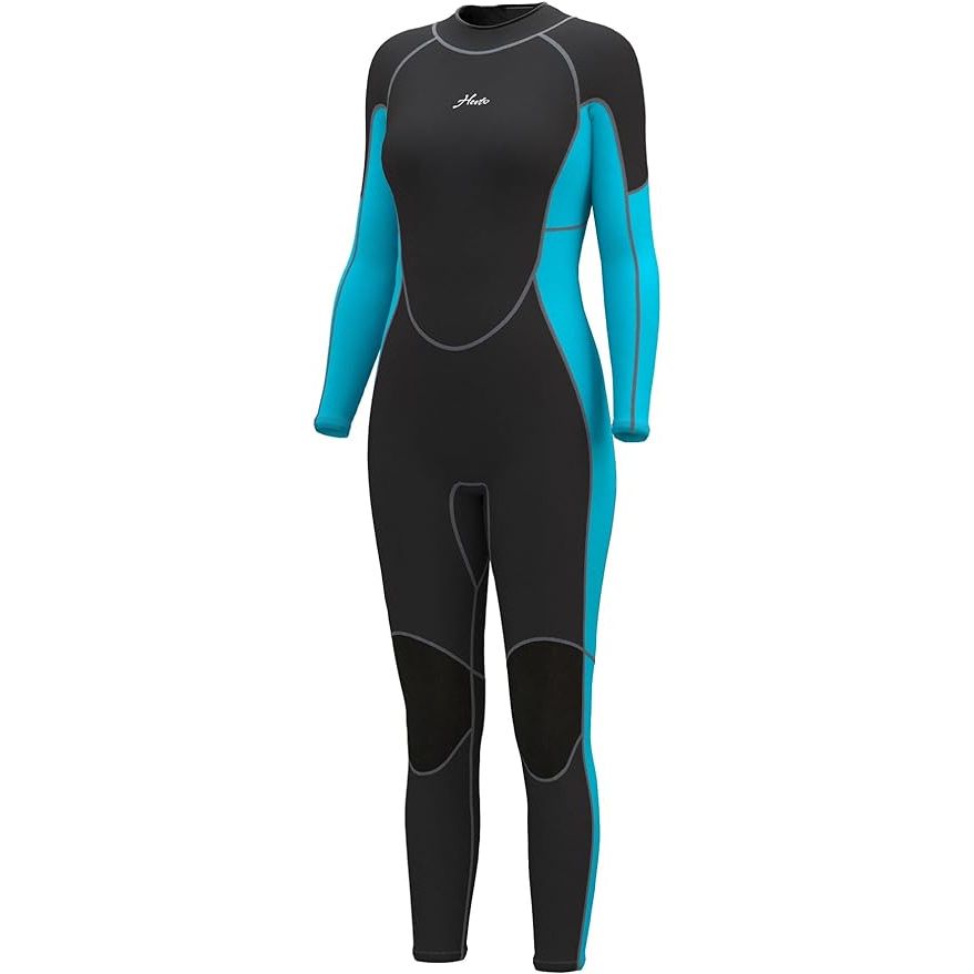 The Hevto Women Wetsuit is a 3/2mm neoprene wet suit designed to keep you warm in cold water during activities such as surfing, swimming, and diving.