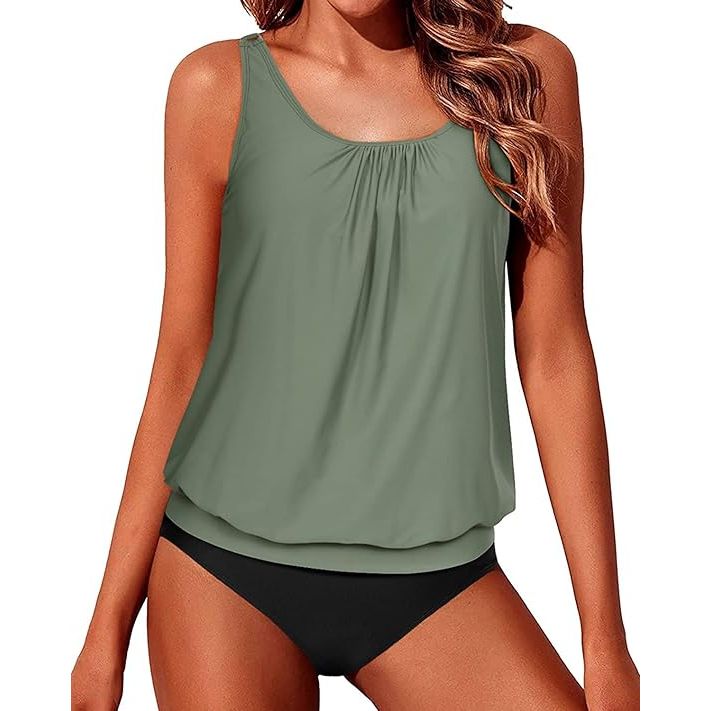 The Yonique Two Piece Blouson Tankini Swimsuits for Women are stylish and modest bathing suits that offer a loose and comfortable fit. Made from high-quality materials, these swimwear sets are designed to provide both style and functionality for women of all body types.