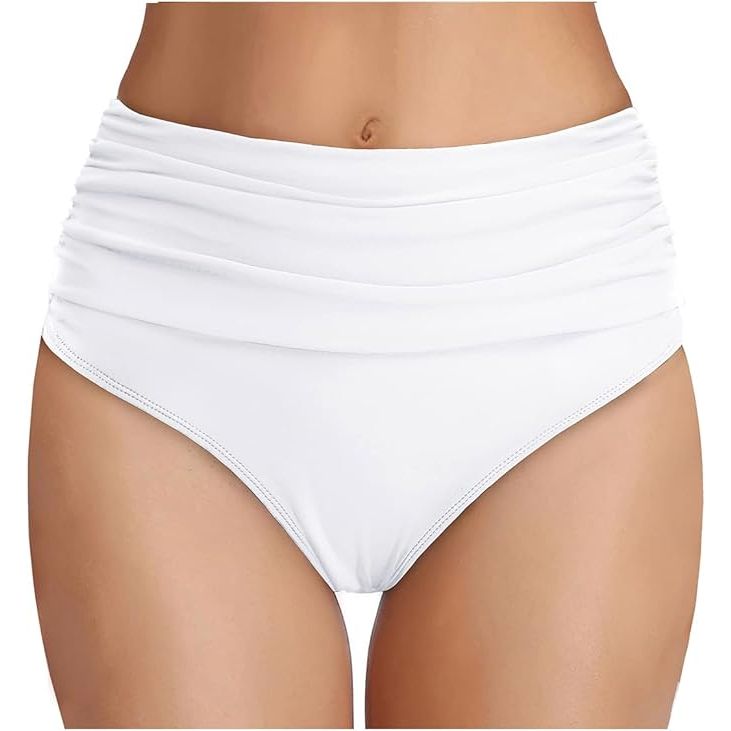 The Tempt Me Women's High Waisted Bikini Bottom is a stylish and flattering swim bottom designed to provide tummy control and a slimming effect. Featuring a high-waisted design, this bikini bottom helps to smooth and shape your midsection for a more confident and streamlined look.