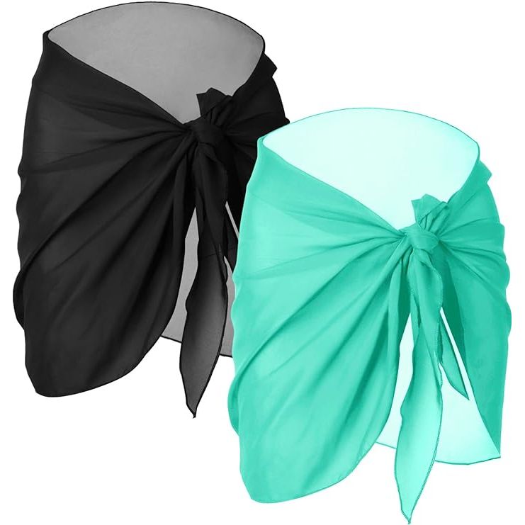 These sarong coverups are a versatile piece of clothing that can be worn in multiple ways to cover up your swimsuit at the beach or pool. Made from lightweight chiffon material, they are perfect for hot summer days and can easily be tied around the waist as a skirt or draped over the shoulders as a shawl.