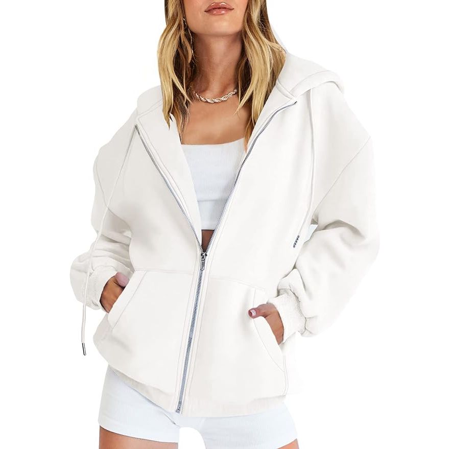 The ANRABESS Women's Oversized Zip Up Hoodies Sweatshirts are a stylish and trendy addition to any wardrobe. Made from high-quality materials, these hoodies are designed for maximum comfort and durability. The oversized fit is perfect for a relaxed and casual look, making it ideal for everyday wear.