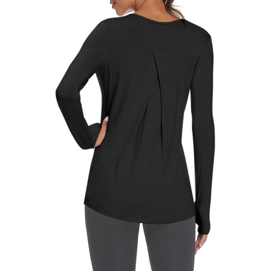 The Mippo Women's Soft Long Sleeve Workout Athletic Shirt is a versatile and comfortable option for active women. Made from a soft and stretchy blend of polyester and spandex, this shirt is designed to move with your body during workouts or everyday activities.