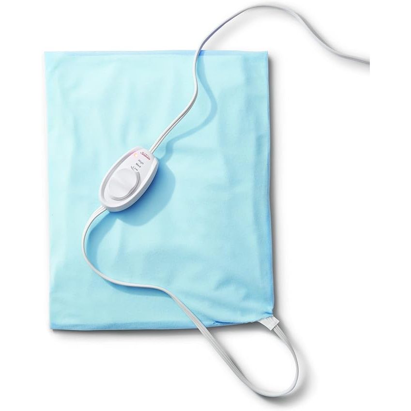 The Sunbeam Heating Pad is a versatile and effective solution for targeted pain relief in the back, neck, and shoulders. Measuring 12 x 15 inches, it provides ample coverage for these areas and offers both dry and moist heating options.