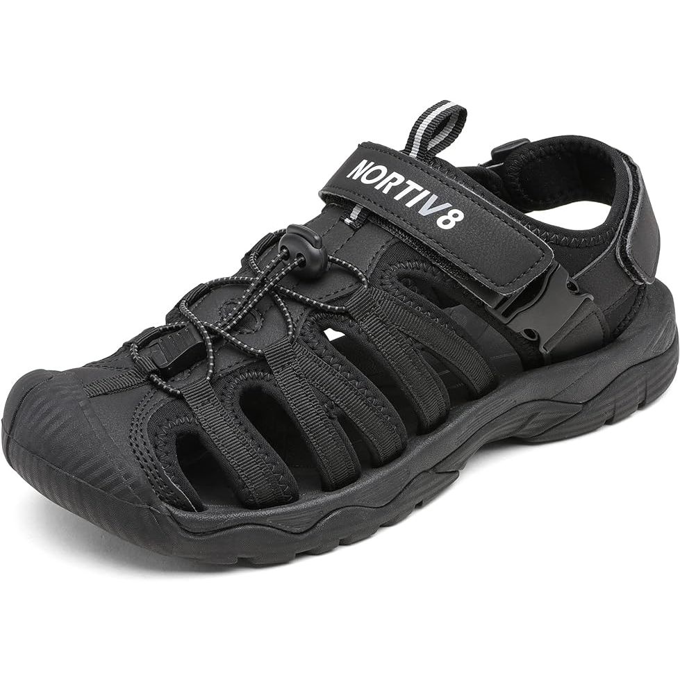 NORTIV 8 Men's Sandals are a durable and versatile option for outdoor activities. These Closed Toe Athletic Sport Sandals provide protection for your toes while still allowing for breathability and comfort. The sandals are designed for summer wear, making them ideal for hikes, walks, or other outdoor adventures.