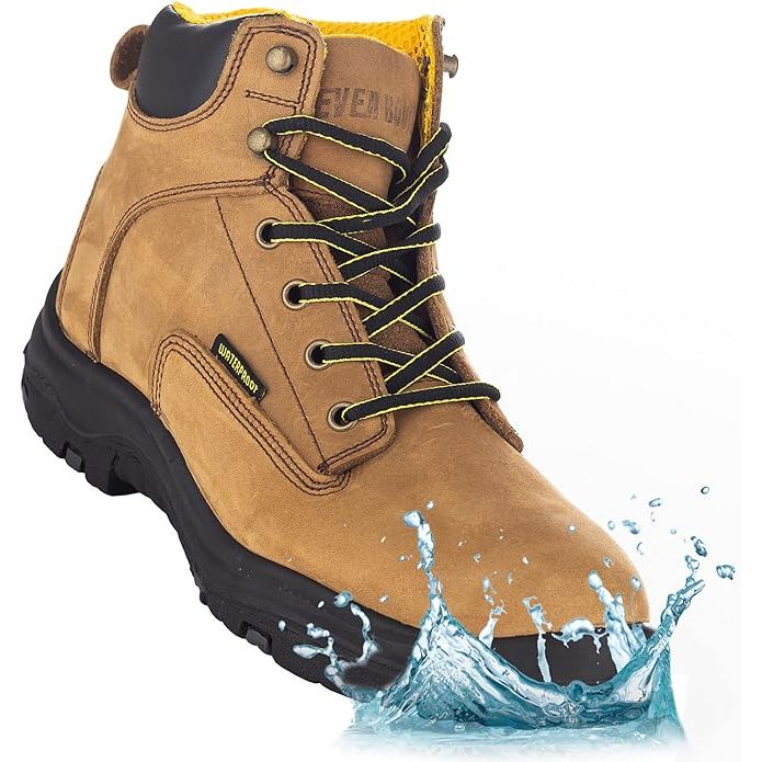 The EVERBOOTS ULTRA DRY Men's Waterproof Hiking Work Boots are designed to provide superior protection and comfort for a variety of outdoor activities. Made from high-quality leather, these boots are lightweight and durable, making them ideal for hiking, construction work, roofing, hunting, and winter trails. The waterproof construction ensures you